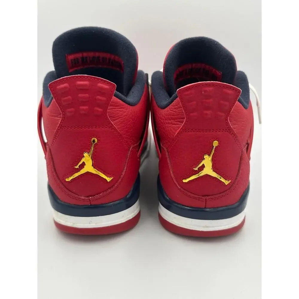Air Jordan 4 Retro FIBA (2019) Size 10.5 Men’s CI1184-617 Red‎ Navy No Box Clean